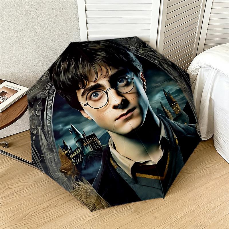 Harry Potter 8 Ribs 3Fold Black Glue Uv Protection Umbrella Sun Protection Rainproof Compact Folding Umbrella For Travel Daily Use C923733