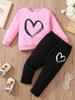 Kids' Stylish Long-Sleeve Top and Pants Set - Casual Two-Piece Outfit