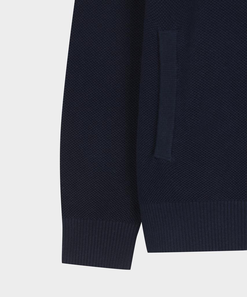 BROOKS BROTHERS Tuck Knit Full Zipper Sweater (Navy) (Bbwzmbg103)