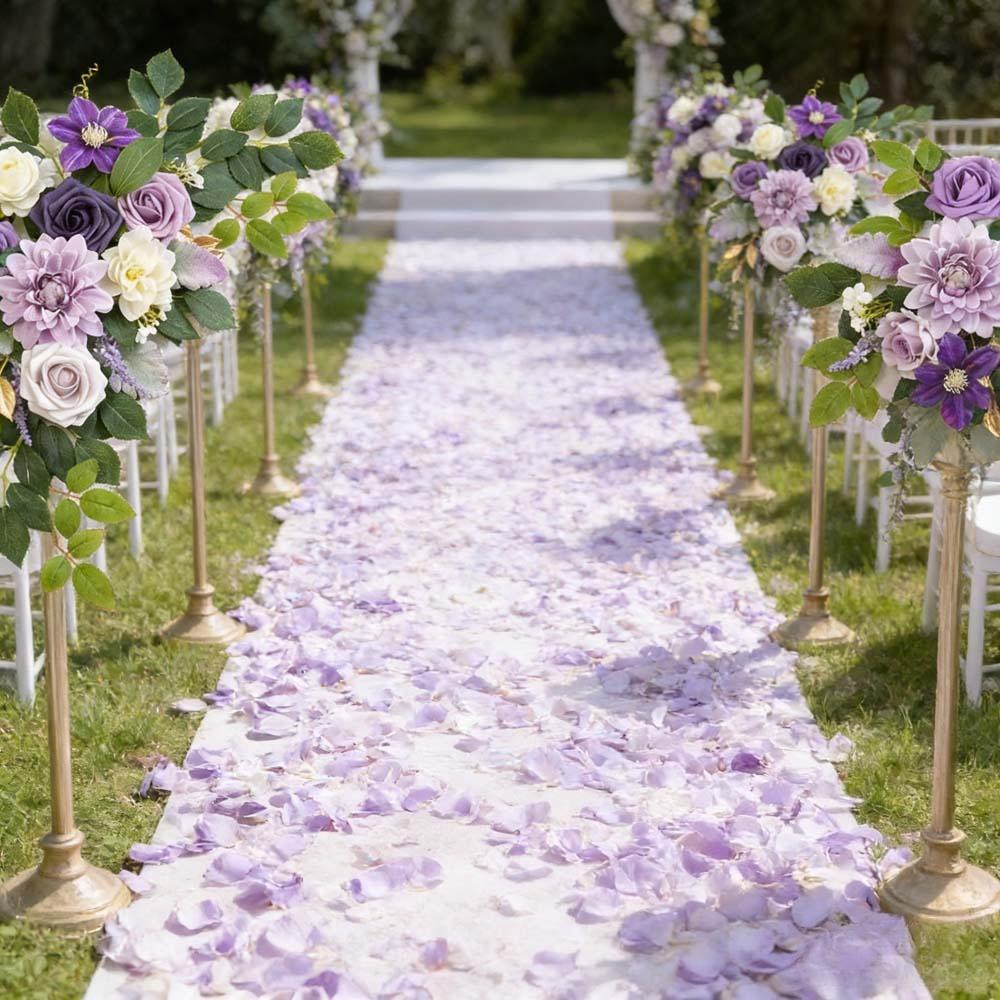 2pcs Artificial Crescent Flower Swag Wedding Arch Decor Fake Floral Finished for T Stage Road Lead Party Ceremony Event Supplies