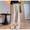 Женские брюки широкие от бедра из липкого риса 2024: Свободные брюки в спортивном стиле длиной до пола для весны, осени, зимы
