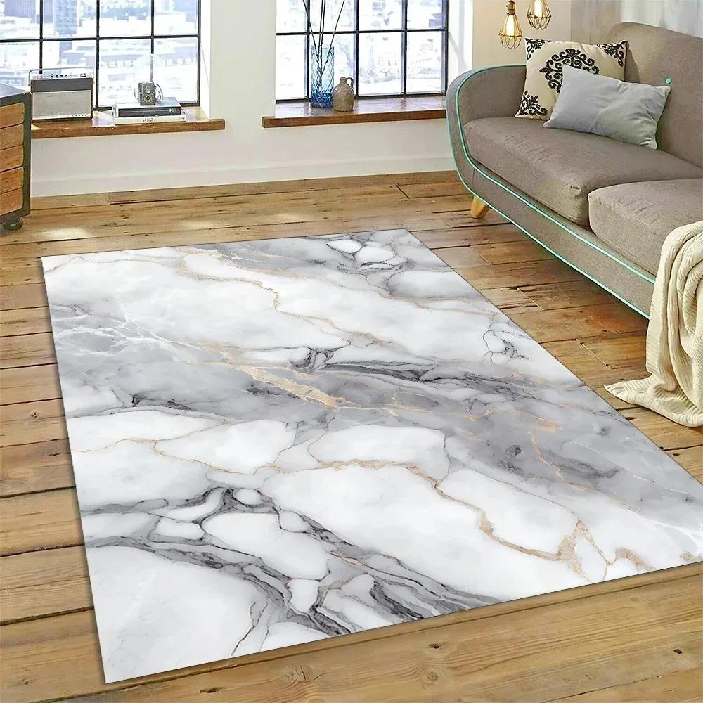 Luxurious Abstract Marble Carpet for Living Room Sofa Home Decoration Large Rugs Non-slip Bedroom Bedside Coffee Table Floor Mat