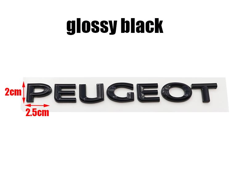 1pcs 3D Peugeot ABS Car Rear Letter logo sticker Rear Bumper tail door trunk sticker car rear Emblem sticker styling Accessories
