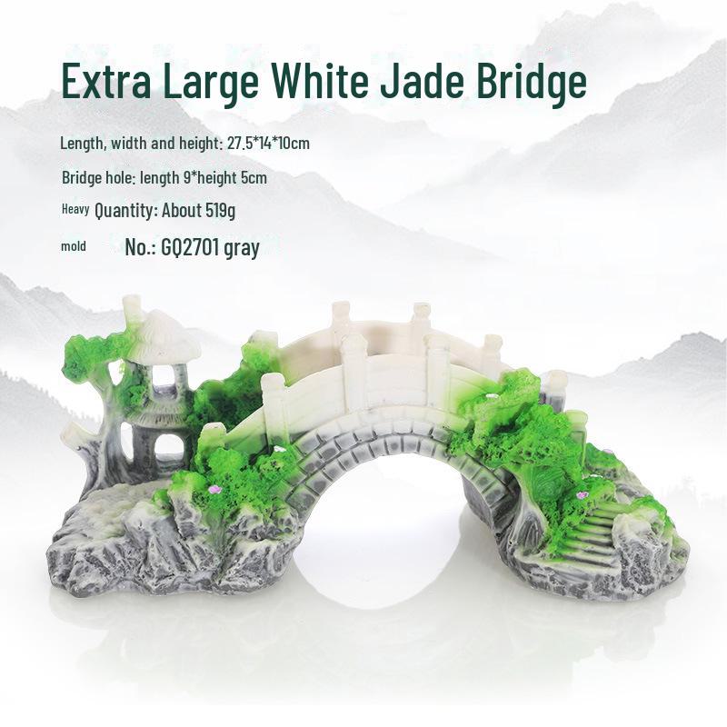 Aquarium Resin Fish Tank Decorations - Bridge Design for Tropical Fish