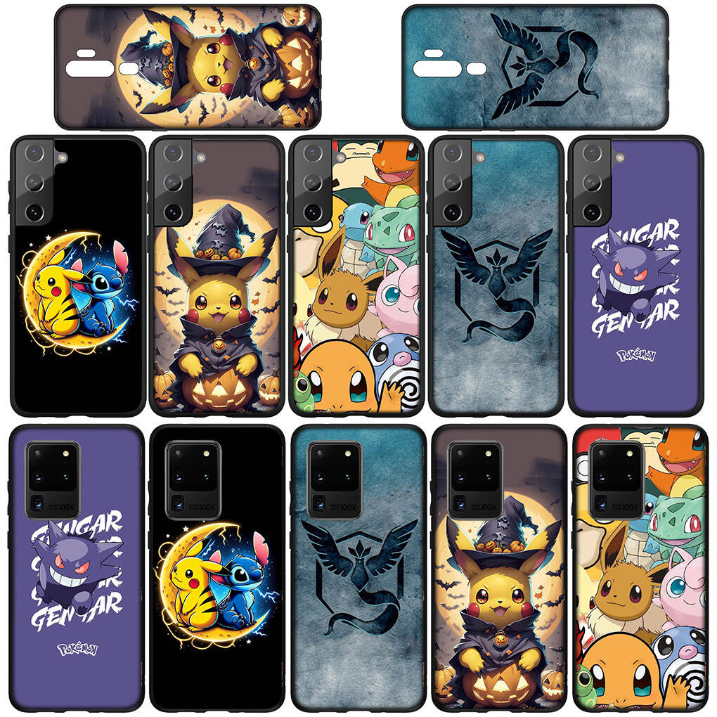 Phone Case for Samsung Galaxy S25 S23 S22 S24 Ultra FE Plus A05 A06 A15 A16 A36 A37 A35 A52 A54 A55 A56 A57 A25 A53 A17 Anime Pokemon GO Pikachu Cover