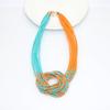 Bohemian Ethnic Style Multi-layer Color Blocked Rice Bead Necklace