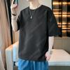 Футболка с короткими рукавами, летний наряд, однотонный цвет с буквами, свободный и простой мужской летний топ