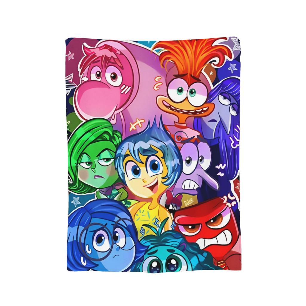 Inside Out Wool Blanket Cartoon Action Comedy Funny Throw Blankets for Sofa Bedding Lounge 125*100cm Rug Piece,
