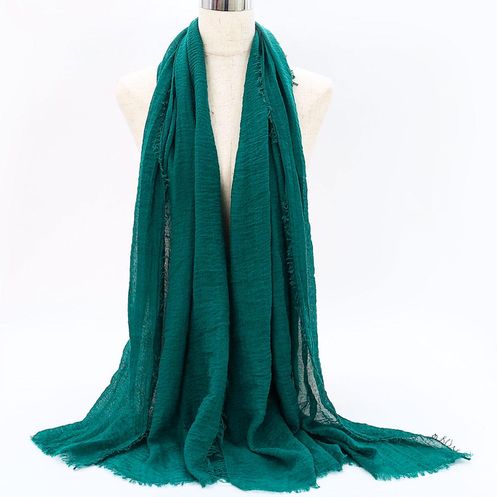 Big Size Crinkle Cotton Hijab Scarf Women Turban Muslim Shawl Plain Bandana Breathable Women's Shawls Foulard Hijab Hood Ramadan