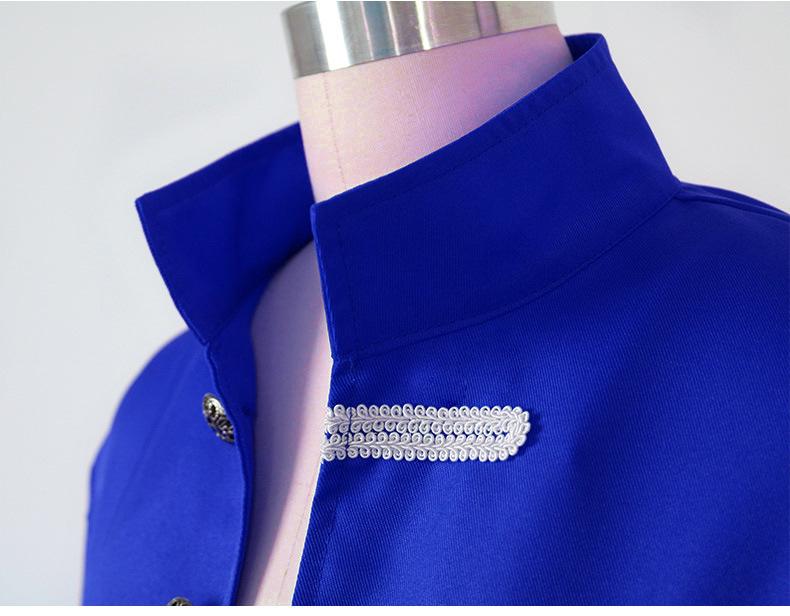 2024 European & American Men's Solid Color Steampunk Overcoat with Stand-Up Collar