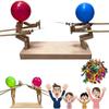 Handmade Wooden Fencing Puppets - 2024 New Pop The Balloon Game