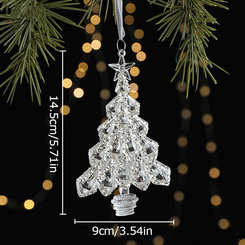 Рождественский прозрачный акриловый ангел свет роскошный ледяной кристалл кулон рождественская елка кулон