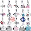 S925 Sterling Silver Luggage Shopping Bag Suitcase Love Travel Sweet Beads Fit Charms Bracelet DIY Original Jewelry Women
