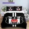 Besiktas BJK Striped Logo Print 3‑piece Bedding Set, Duvet Cover+2 Pillowcases, Without Pillow Core or Comforter, Fan Home Decor