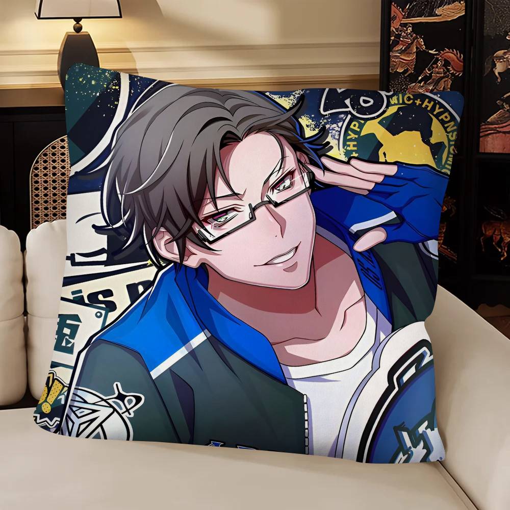 Hypnosis Mic Division Rap Battle Pillow Case Fashion Square Pillowcase Bedroom Sofa Room Ins Decoration Leisure