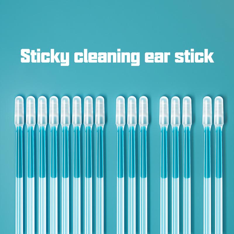 Набор из 24 шт./Коробка Одноразовые и многоразовые липкие ушные ложки с мягким силиконовым наконечником для безопасного удаления ушной серы