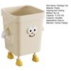 Household Waste Bin Cartoon Trash Can with Eyes Hands Legs 7L/12L/16L Cute No Lid Garbage Bin for Kitchen Bathroom Bedroom Office