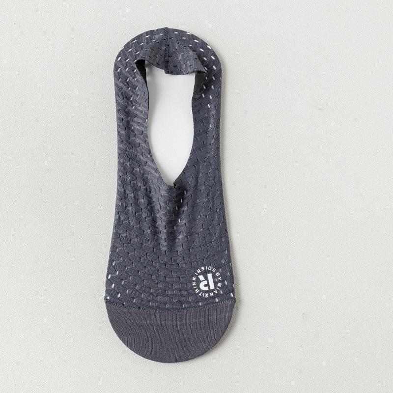 Summer Socks Hollow Out Mesh Breathable Invisible No Show Sock Slippers Solid Color Silicone Non-slip Low Cut Boat Socks