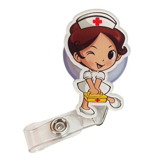Симпатичный выдвижной бейдж на катушке, медсестра, доктор, ключ, ID, имя, держатель для карт, офисные принадлежности