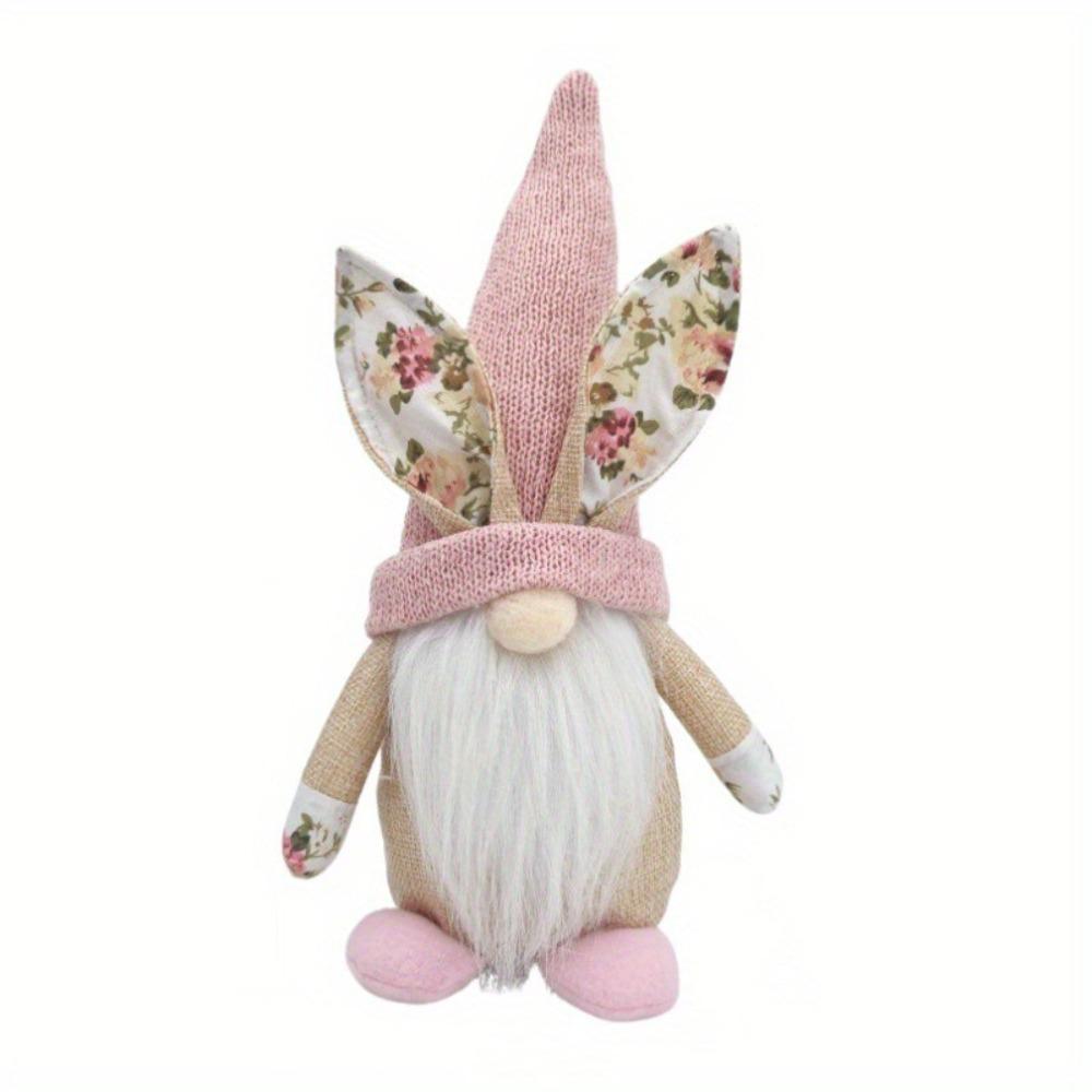 Spring Bunny Themed Easter Bunny Gnome Faceless Design Elf Stuffed Doll Tabletop Decor