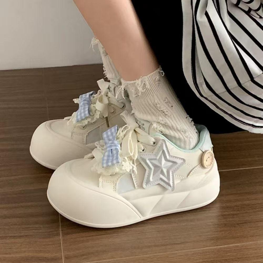 Original star platform bread shoes women's spring new niche versatile trend casual big head shoes girls shoes
