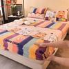 Зимняя Теплая Утолщенная Фланелевая Эластичная Простыня Наматрасник Чехол Мультяшный Принт Плюшевая Мягкая Уютная Простыня Домашний Декор