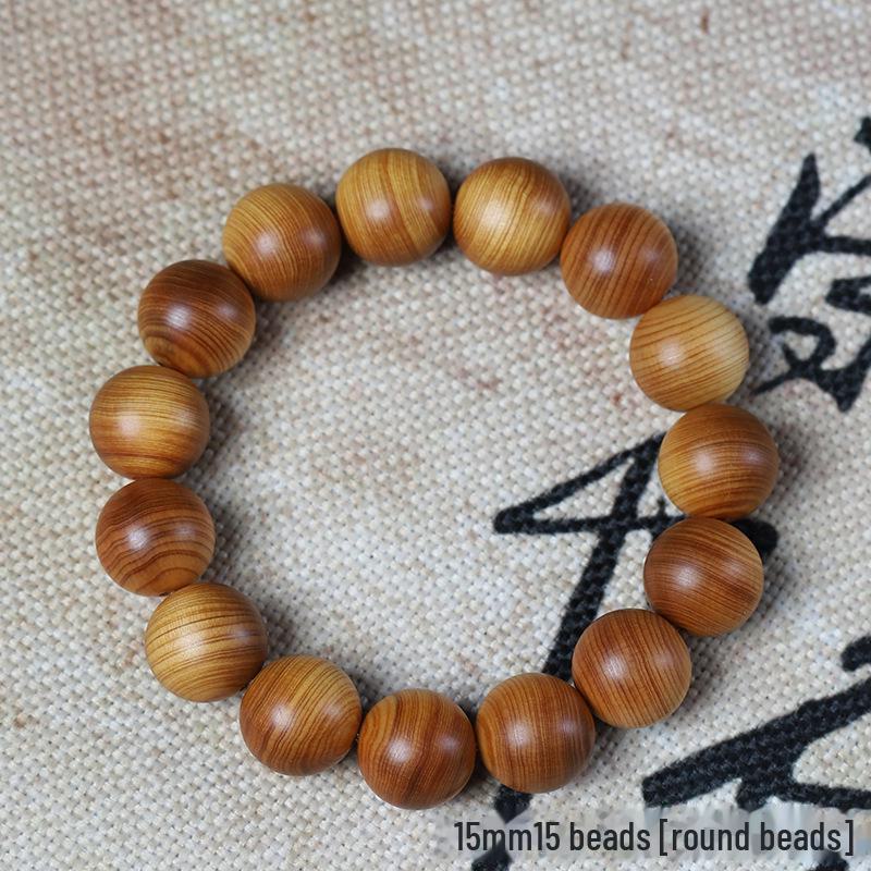 «Мужской браслет Taihang Aged Cypress — ювелирные изделия из черных масляных бусин Будды»