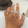 Trendy Punk Hollow Butterfly Metal Link Rings Set for Women Opening Adjustable Trendy Jewelry