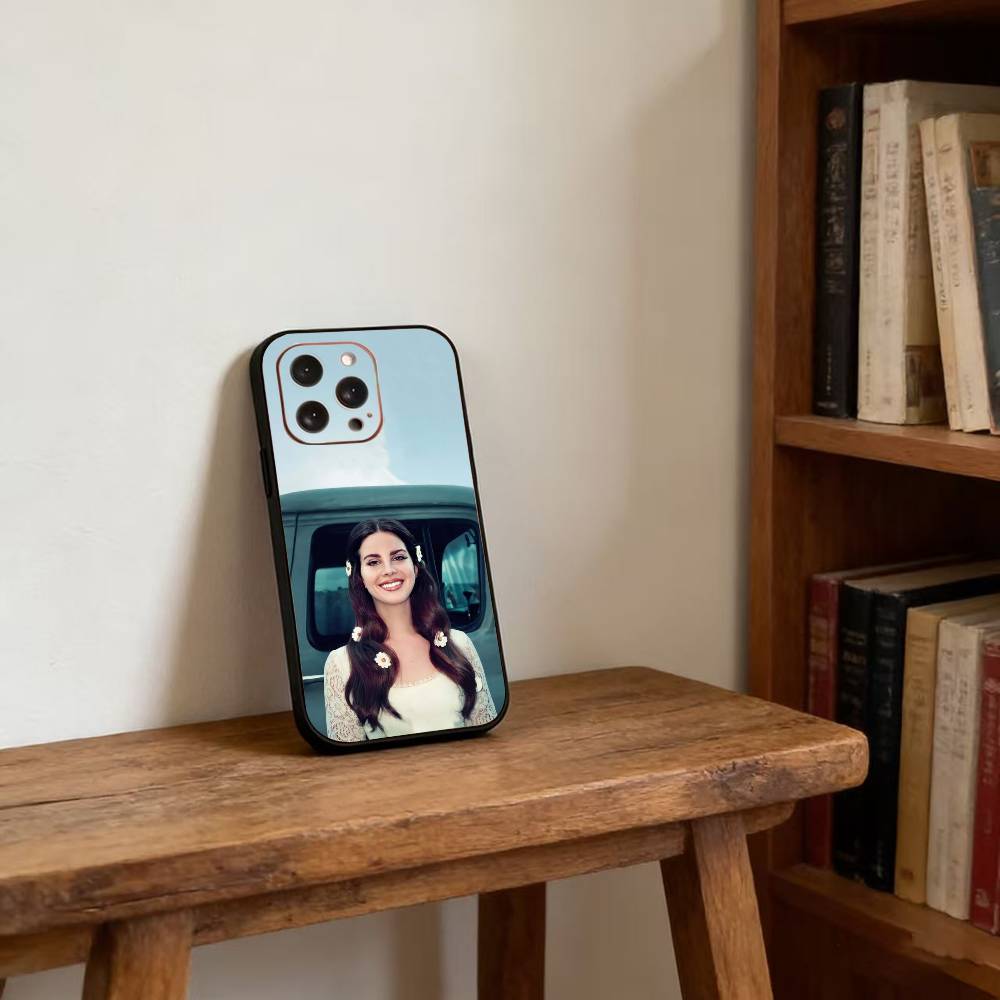 Чехол для телефона Lanas-w-Del-R-Rey для iPhone 17,16,15,14,13,12,11 Plus,Pro Max,XS,Мягкий силиконовый черный чехол