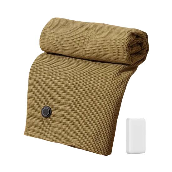 Heating Shawl USB Powered Heating Scarf with 3 Temperature Settings Zippered Winter Warm Wrap Portable Heated Blanket for Travel Flights Road Trips