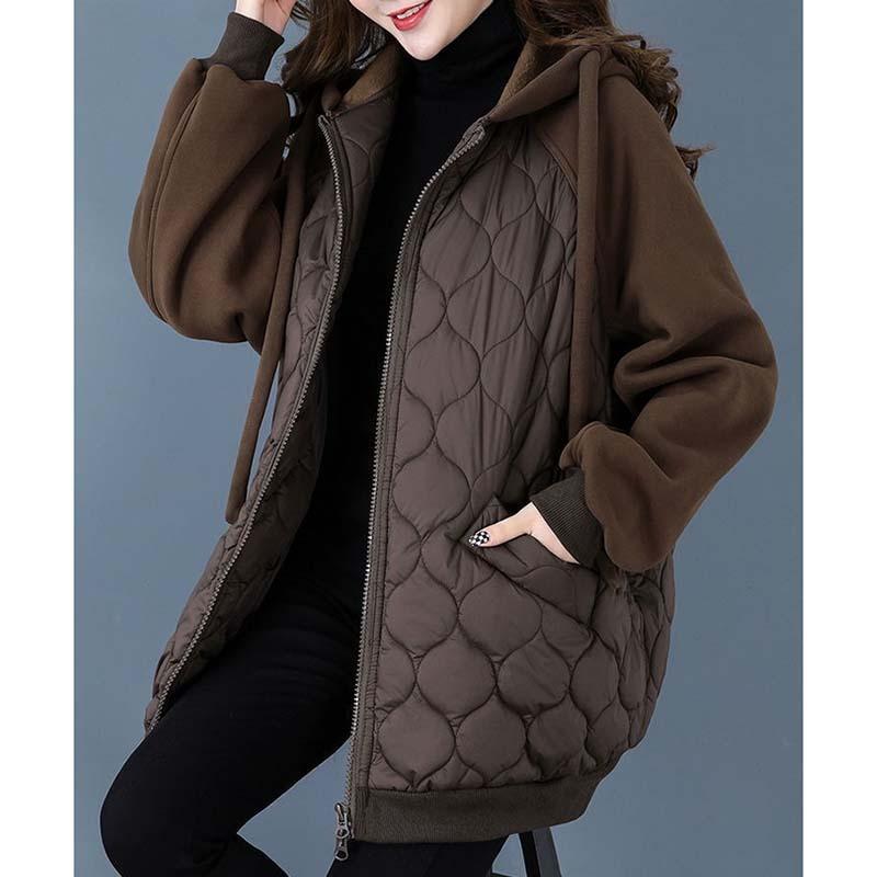 Зимнее женское хлопковое пальто с капюшоном, большой размер, свободная толстая теплая куртка-пуховик, большой размер, свободное пальто