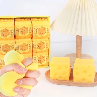 Игрушки Сквиши Квадратный Сыр Сжимаемые Медленно Возвращающиеся Надавливаемые Снятие Стресса Сенсорная Игрушка Мягкий Масляный Сыр Фиджет Игрушка