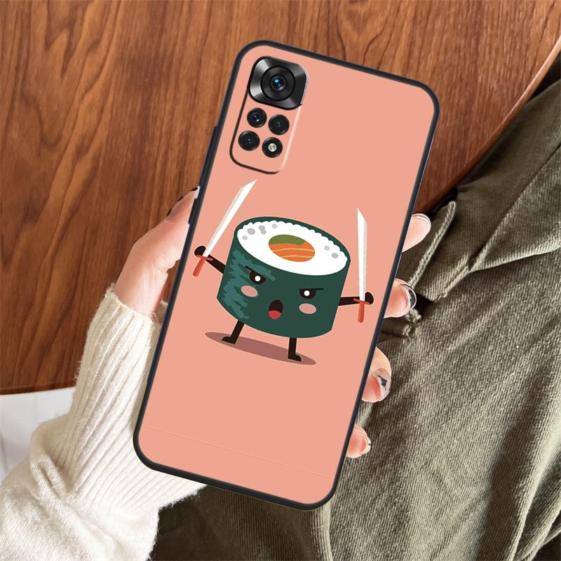 Japanese Sushi Food Case For Xiaomi Redmi Note 14 Pro 13 12 11 10 15 Pro Plus Redmi 13 C 15 10C 12C 14C 15C Cover