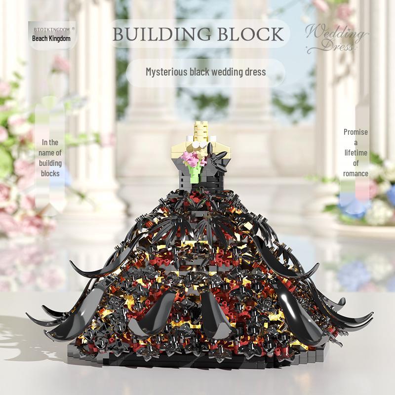 Совместимая Lego Белое Свадебное Платье Микро Алмазный Строительный Блок Фигурка Игрушка - Подарок для Девочек.