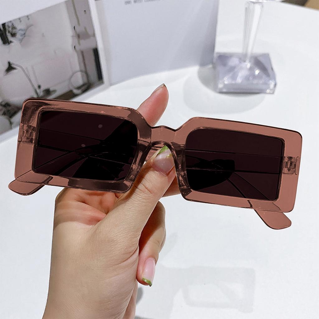 Летние новые квадратные солнцезащитные очки в оправе, модные пляжные солнцезащитные очки цвета желе для женщин
