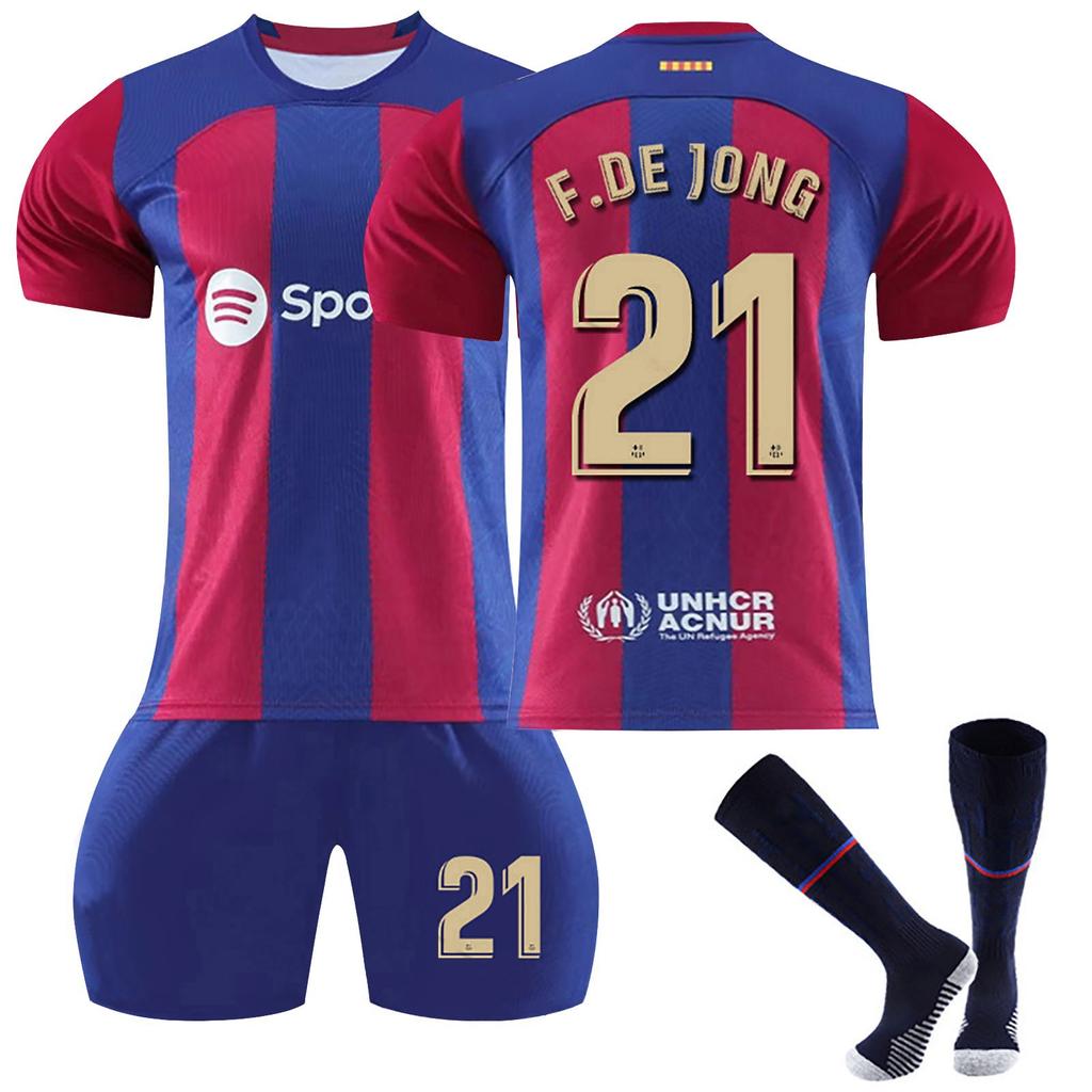 2324 Barcelona Home Football Jerseys Shorts Socks Set New Season Shorts Socks Adult Sizes Outfits