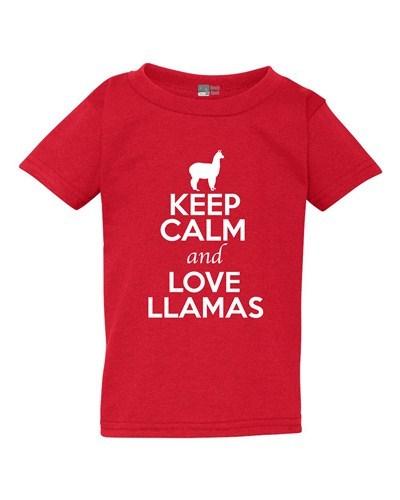 Keep Calm And Love Llamas Camel Animal Lover Funny Toddler Kids T-Shirt Tee Unisex T-Shirt