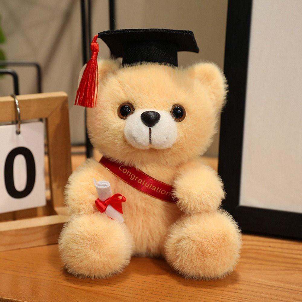 18cm Cute Stuffed Animal Doll Soft Graduation Bear Doll Creative Doctor Bear Plush Toy  Graduation