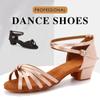 Low Heel 3.5cm Girls Kids Latin Dance Shoes Soft Sole Women Adult Silk Salsa Chacha Ballroom Dance Shoes