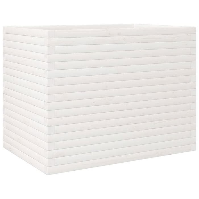 VidaXL Jardinière blanc 90x60x68,5 cm bois de pin massif, jardinière d'extérieur, bac à fleurs, bac à tomates, jardinière de 3282500