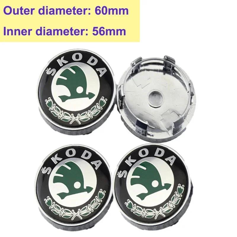 2025 New 56/60/65mm Car Wheel Center Cover Caps for Skoda Logo Superb Kamiq Octavia A7 Tour Yeti Fabia Rapid Kodiaq RS Karoq Met