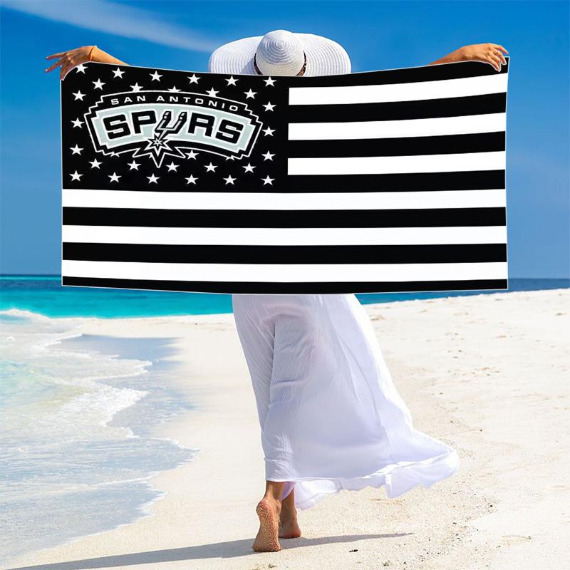 San Antonio Spurs Print Beach Towel, Large Soft Quick Dry Towel for Beach Camping Swimming