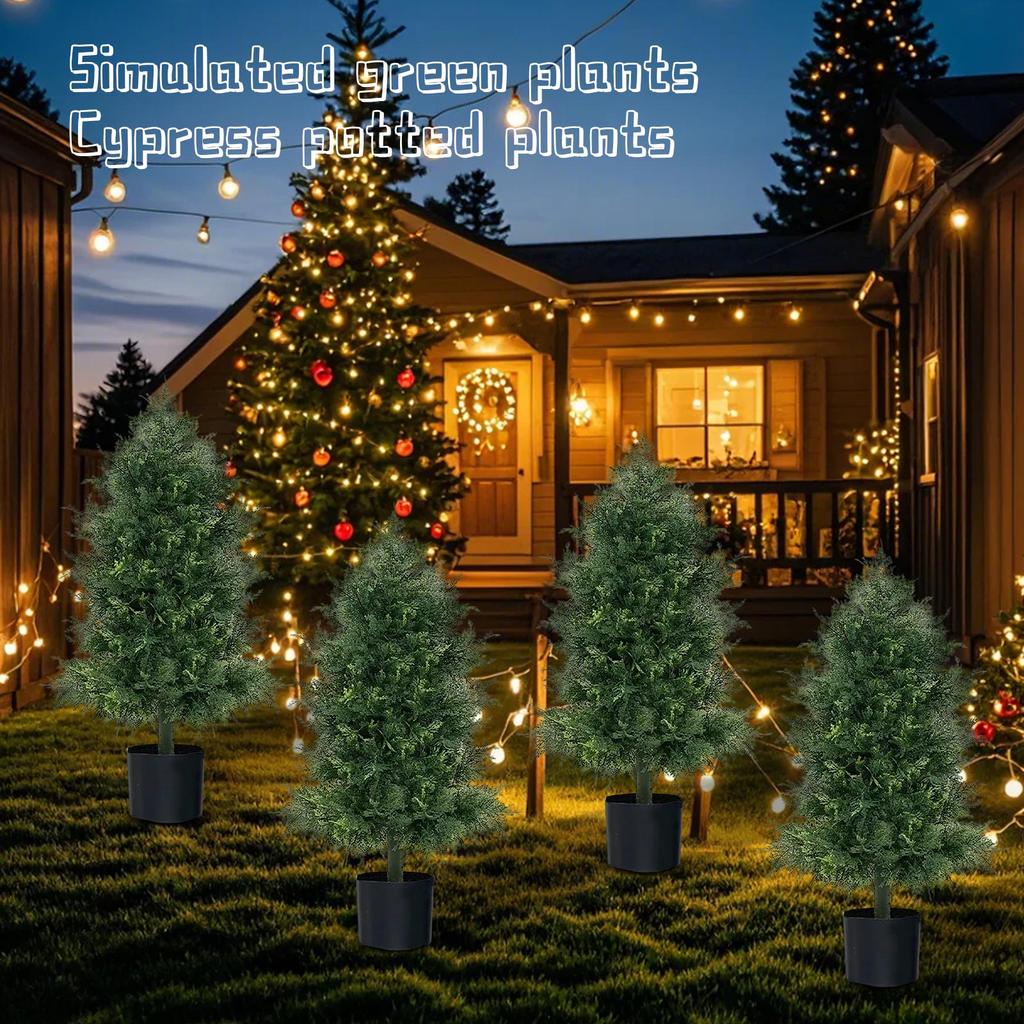 Топиарные деревья из настоящего кедра 3 фута для декора крыльца, искусственные кустарники, искусственные растения