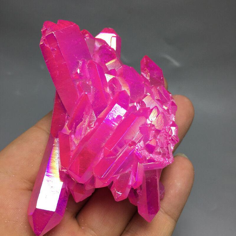 Натуральный Титановый Друзовый Кварц Кластер Кристалл Красный Геода Драгоценный Камень Декор Образец