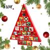 Christmas Tree Gift Box Advent Calendar Box, DIY Surprising Shaped Paper Hole Punch Countdown Fillable for Candy Small Toys, Xmas Party Favors