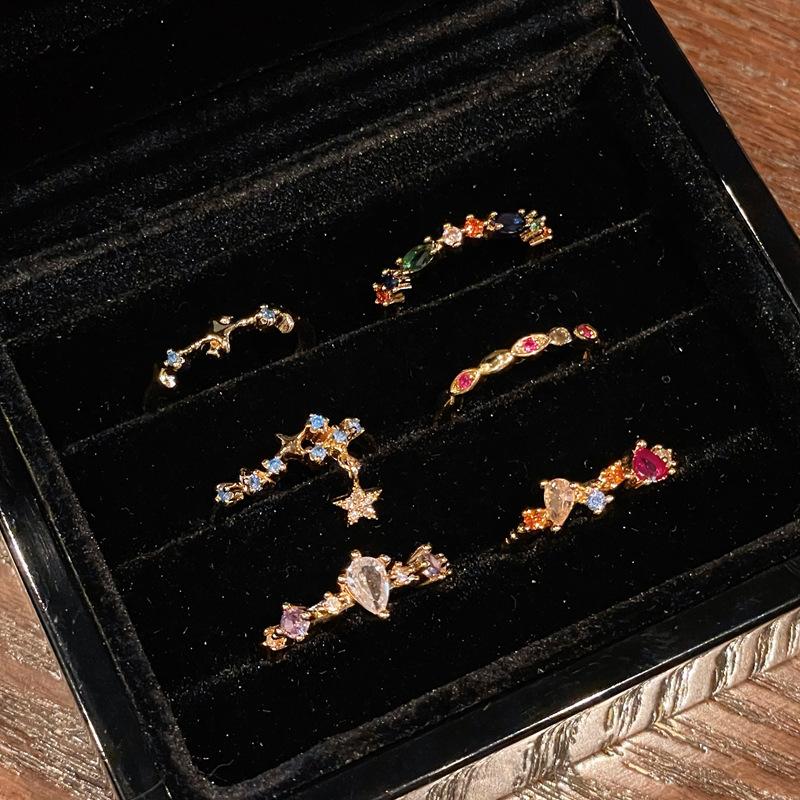 Нишевый Дизайн Цвет Сокровище Цвет Цир*****Ручка Кольцо Высокий Смысл Простая Мода Средневековые Украшения Женщины