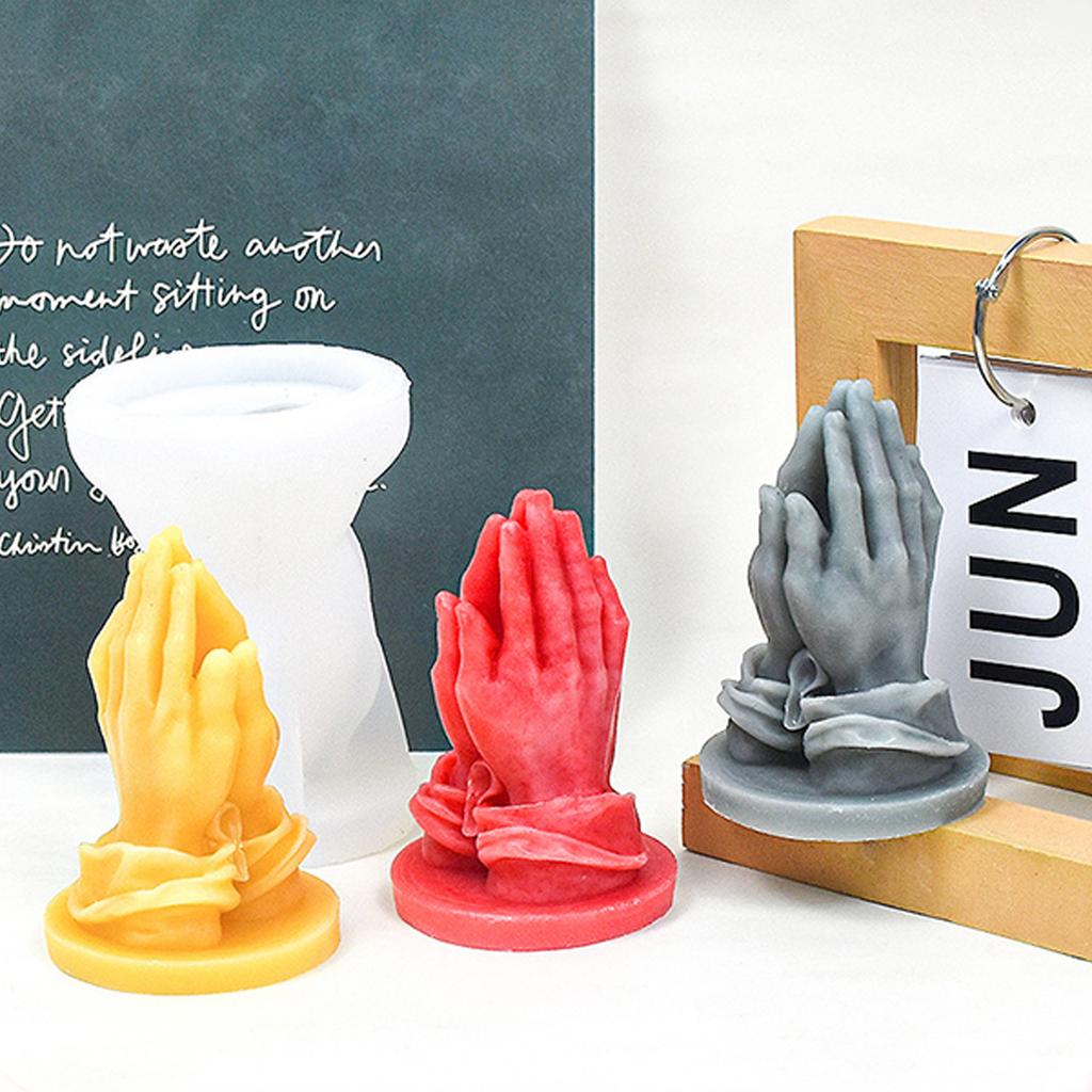 Buddhas Beads Hand Silicone Mould Hands Folded Candle Resin Mold Handmade Scented Candle Epoxy Molds for DIY Home Decor