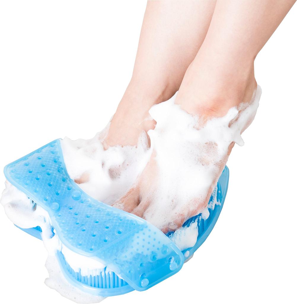 Коврик для мытья ног и нижняя щетка для мытья ног Здоровая мойка для ног Jerry Feet Уход за ногами Подарок в (Верхние чистки) (Аой) [Сделано в Японии]