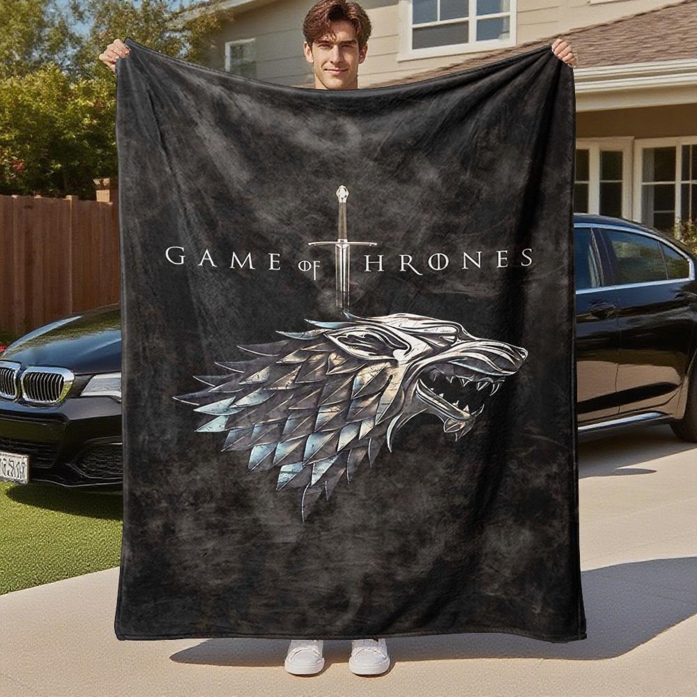 1PC Game of Thrones Outdoor Flannel Blanket Soft Plush Decor for Picnics, camping,Bedroom, Playroom, Office, or Lunch Break1131A