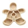 Holiday Table Centerpieces Wooden Christmas Divided Tray, Gingerbread Man Santa Xmas Tree Compartment Snack Claus Party Platters Platter, Wood